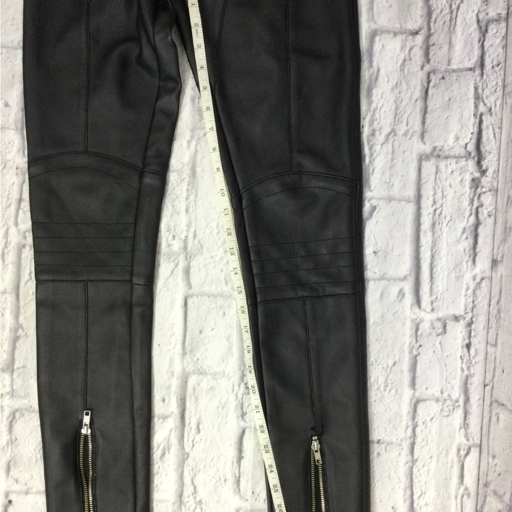 Black Orchid Los Angeles Black Skinny Pants-Faux Leather-Zippers-Size 27 - Picture 6 of 9